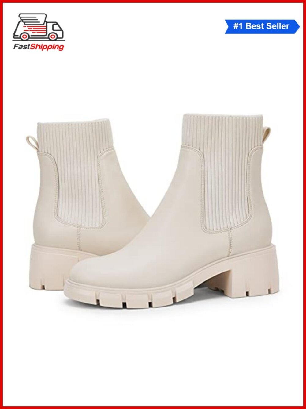 ✨Ruanyu Women's Platform Ankle Boots Chunky Block Heel Chelsea Booties